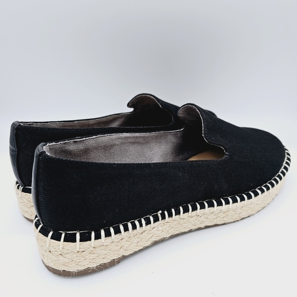 Joie Cara Black Canvas Jute Platform Slip-On Loafers - Picture 7 of 13